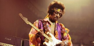 Jimi Hendrix au Royal Albert Hall de Londres en 1969.