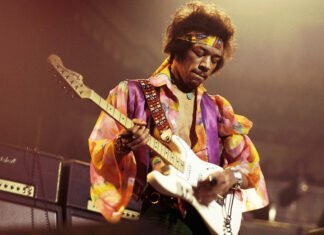 Jimi Hendrix au Royal Albert Hall de Londres en 1969.