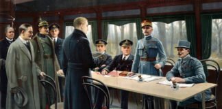Le 11 novembre 1918 : Armistice marquant la fin de la Première Guerre mondiale